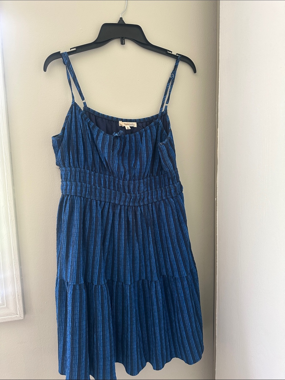 Blue Striped Spaghetti‑Strap Summer Dress
